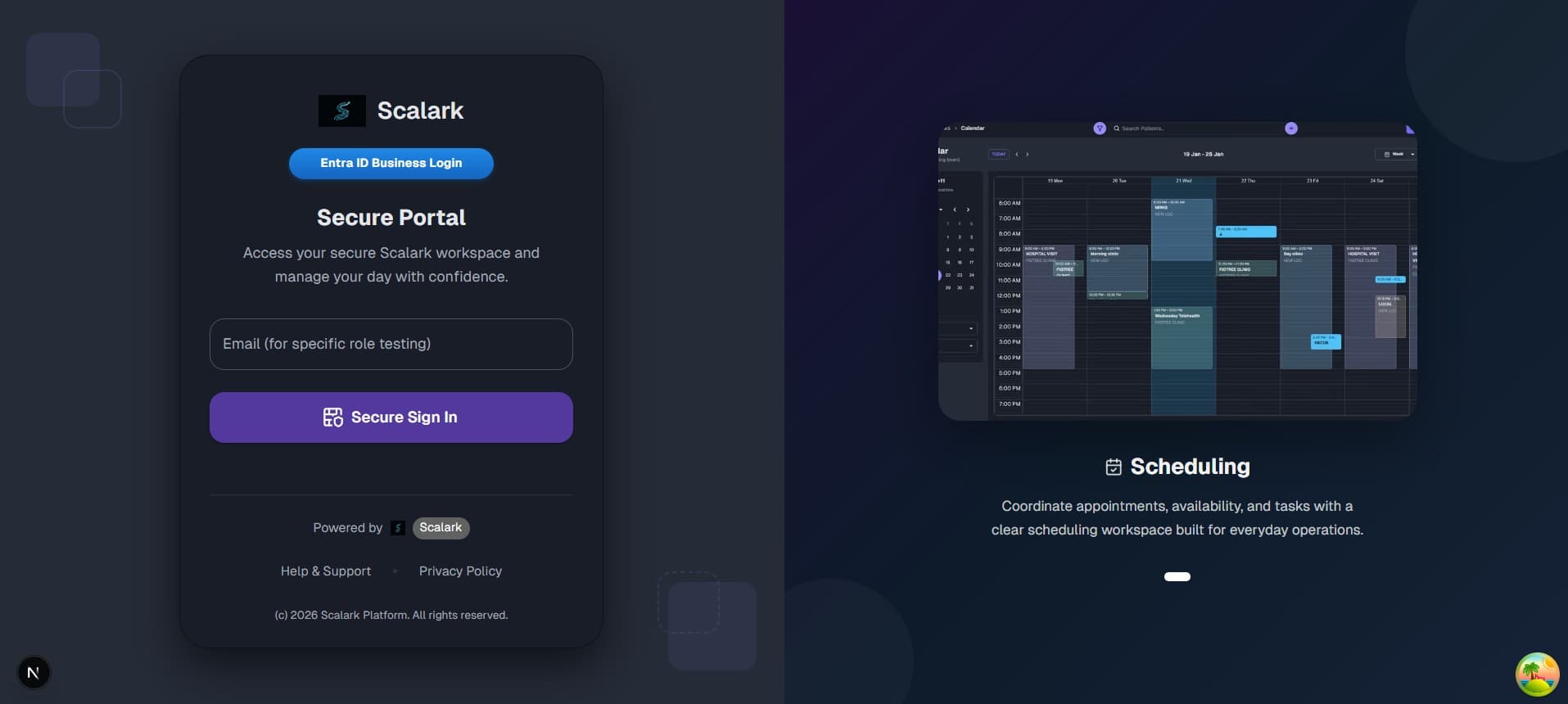 Login screen — user authentication delivered in every MVP