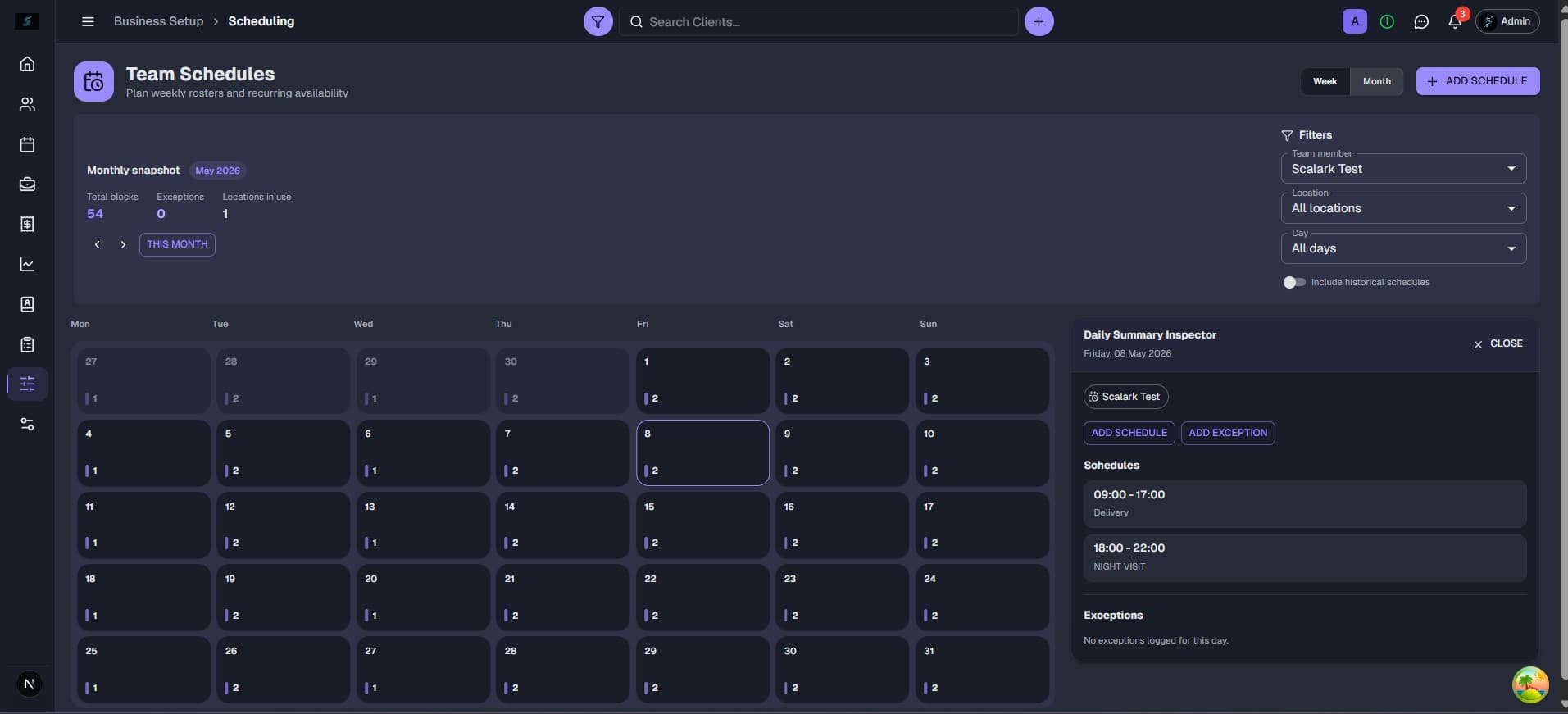 Scheduling and record management — create/edit workflow in MVP